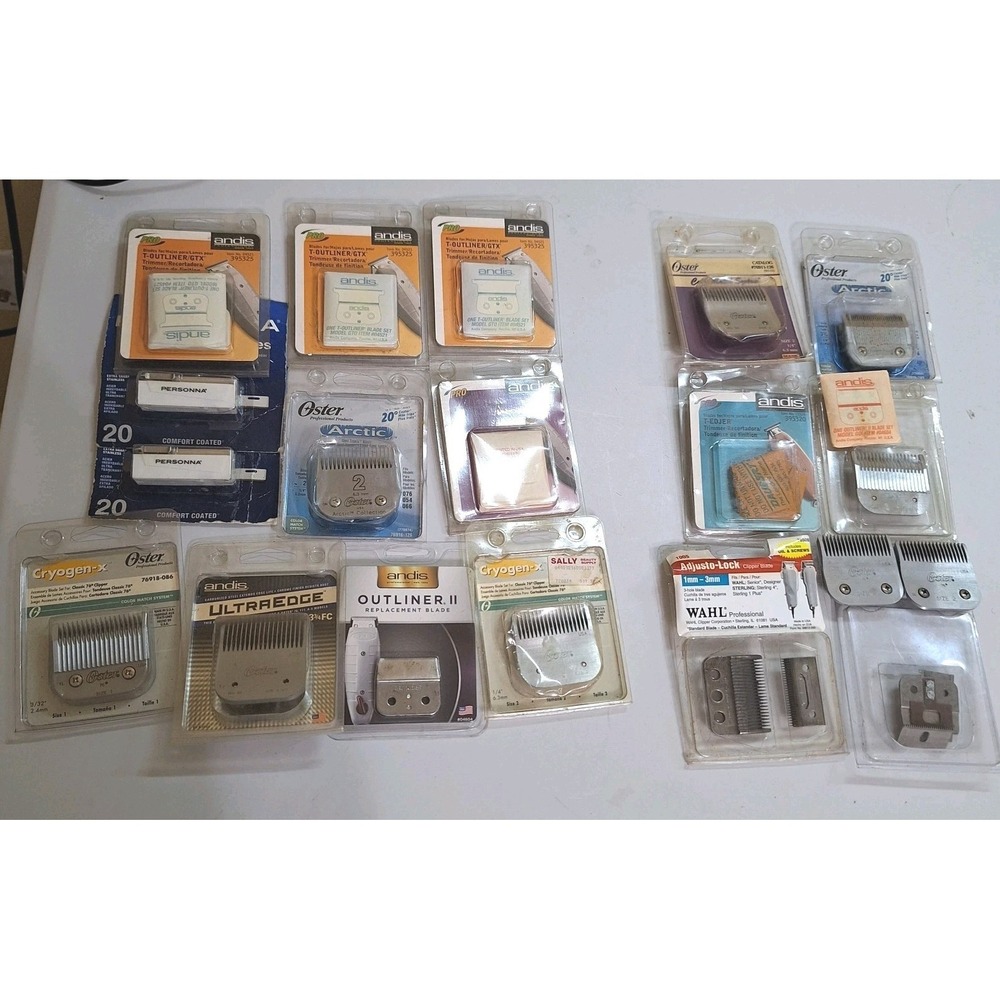Lot of 20 Andis Oster‎ Wahl Clipper Blades T-Outliner GTX Mixed New Used